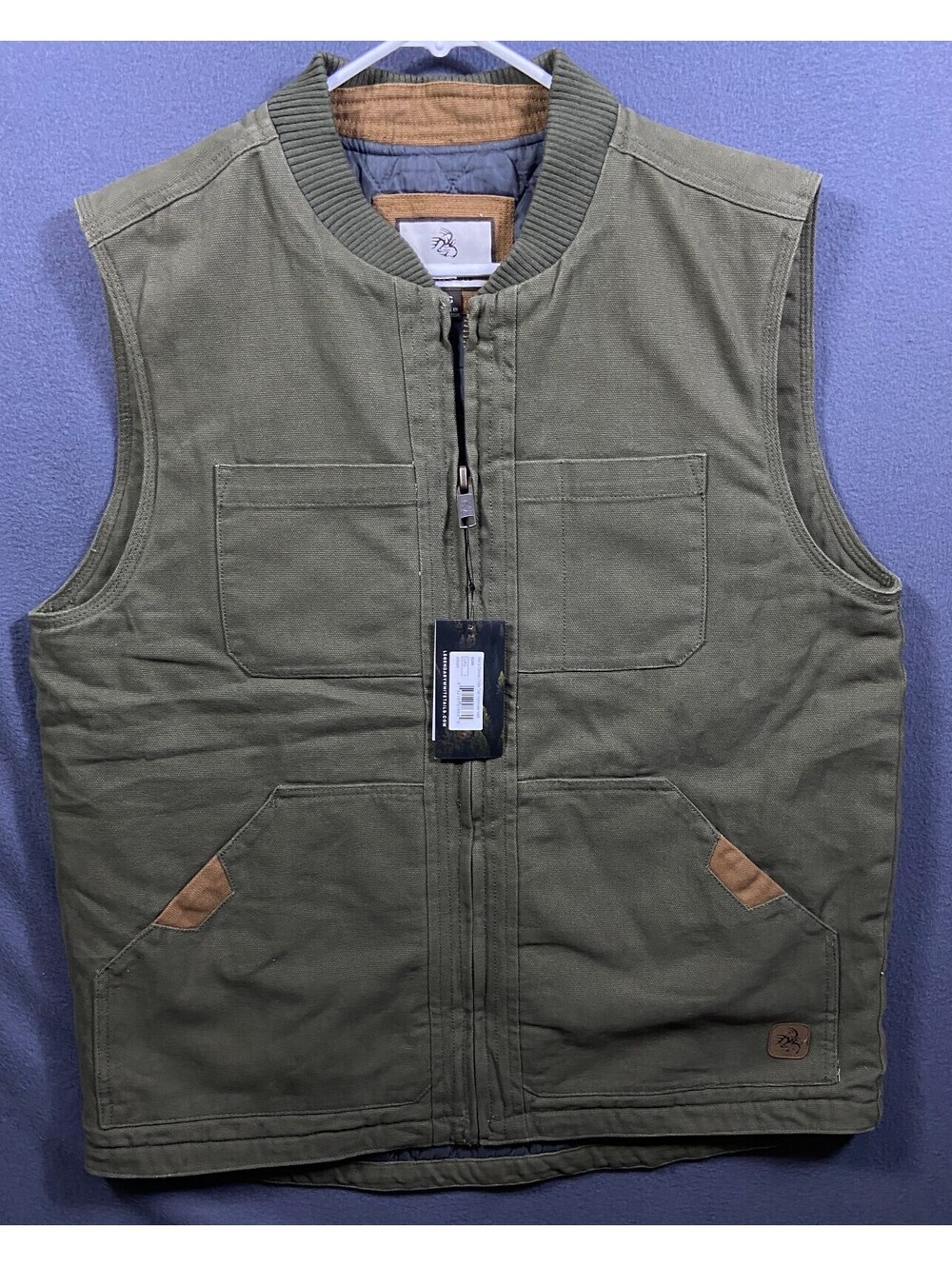 NWT Legendary Whitetails Heavy Canvas Cross Trail Vest Mens L 6248 Army Green
